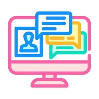 discussion forum online learning platform color icon illustration vector