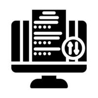 homework submission online learning platform glyph icon illustration vector