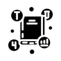 knowledge base online learning platform glyph icon illustration vector