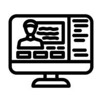 webinar session online learning platform line icon illustration vector