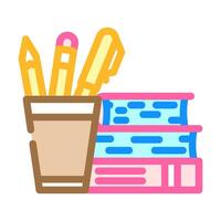 study materials online learning platform color icon illustration vector