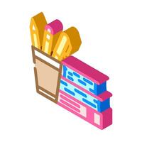 study materials online learning platform isometric icon illustration vector