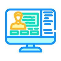 webinar session online learning platform color icon illustration vector