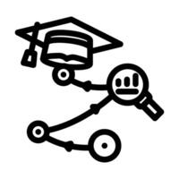 learning analytics online platform line icon illustration vector