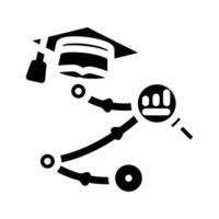 learning analytics online platform glyph icon illustration vector