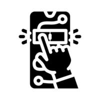 interactive content online learning platform glyph icon illustration vector