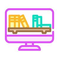 online library learning platform color icon illustration vector