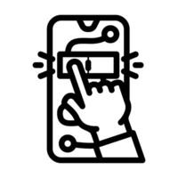 interactive content online learning platform line icon illustration vector