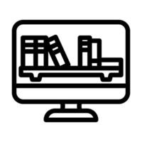 online library learning platform line icon illustration vector