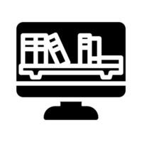 online library learning platform glyph icon illustration vector