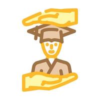 student support online learning platform color icon illustration vector