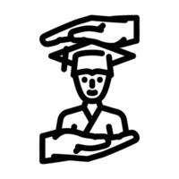 student support online learning platform line icon illustration vector