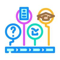 learning path online learning platform color icon illustration vector