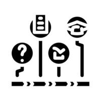 learning path online learning platform glyph icon illustration vector