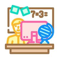 personalized learning online learning platform color icon illustration vector