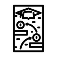 gamification online learning platform line icon illustration vector