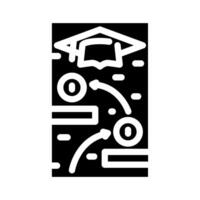 gamification online learning platform glyph icon illustration vector