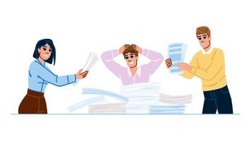 exhaustion overwhelmed employee disarray vector