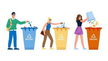 plastic sorting garbage vector