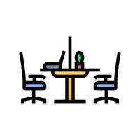 shared workspace table hybrid work color icon illustration vector