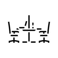shared workspace table hybrid work glyph icon illustration vector