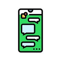 messaging app bubble hybrid work color icon illustration vector