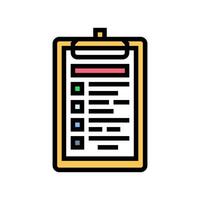 task list clipboard hybrid work color icon illustration vector