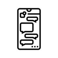 messaging app bubble hybrid work line icon illustration vector