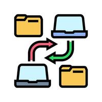 document sharing hybrid work color icon illustration vector