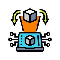 digital twin technology industry 5 color icon illustration vector