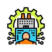 digital manufacturing industry 5 color icon illustration vector