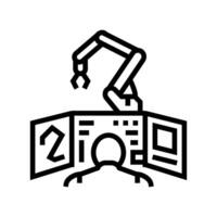 advanced robotics control panel line icon illustration vector