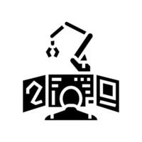advanced robotics control panel glyph icon illustration vector