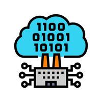 cloud computing industry 5 color icon illustration vector