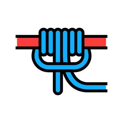 prusik knot nautical color icon illustration