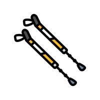 pair nordic walking poles color icon illustration vector