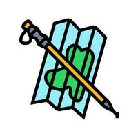 trail map pole nordic walking color icon illustration vector
