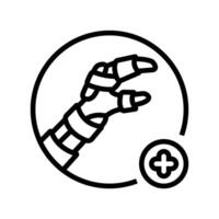 splinting limb first aid line icon illustration vector