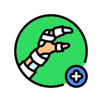 splinting limb first aid color icon illustration vector