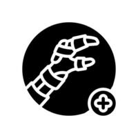 splinting limb first aid glyph icon illustration vector