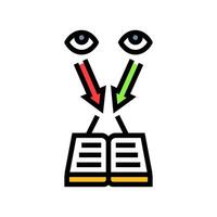 binocular vision test optometry eye color icon illustration vector