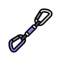 quickdraws rock climbing color icon illustration vector