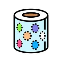 embossed pattern toilet paper color icon illustration vector