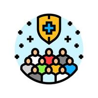 herd immunity immunization color icon illustration vector