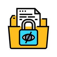 data privacy lock ethical ai color icon illustration vector