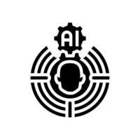 human centered ai ethical glyph icon illustration vector