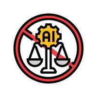 no bias ethical ai color icon illustration vector