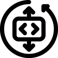 Continuous Deployment, Continuous Delivery, Coding Outline Icon vector