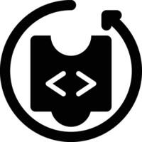 Continuous Integration, Continuous Delivery, Coding Solid Glyph Icon vector