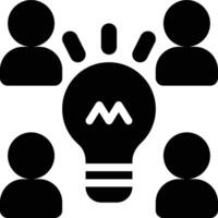 Brainstorming, Team, Concept Solid Glyph Icon vector